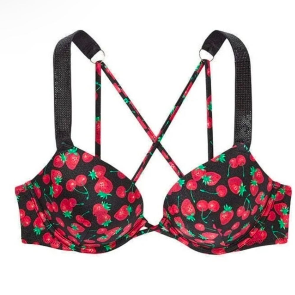 New! Victoria’s Secret shine strap bombshell bikini top strawberry 4620